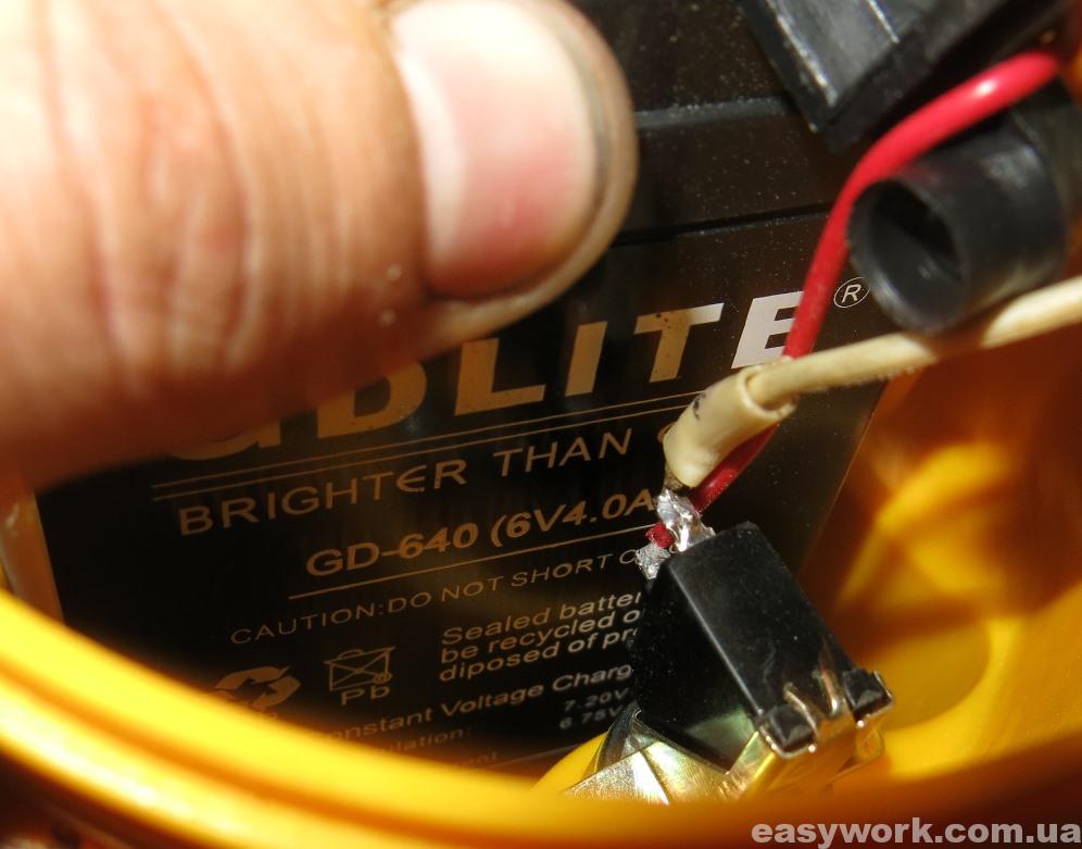 Аккумулятор 6 В и номиналом 4 ампер-часов