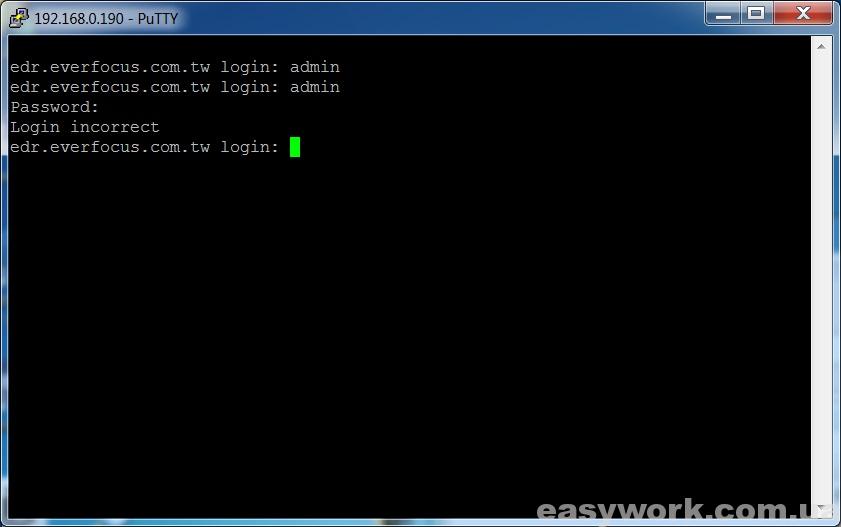 Окно Telnet