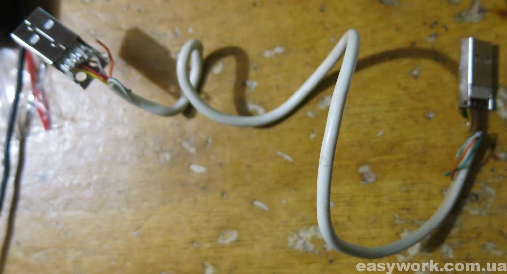 Спаянный USB кабель