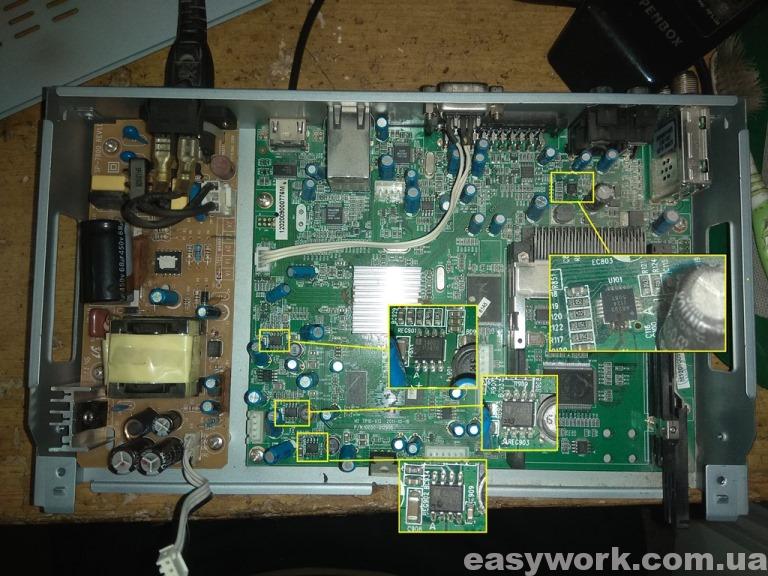 Вышедшие из строя микросхемы OPENBOX S6