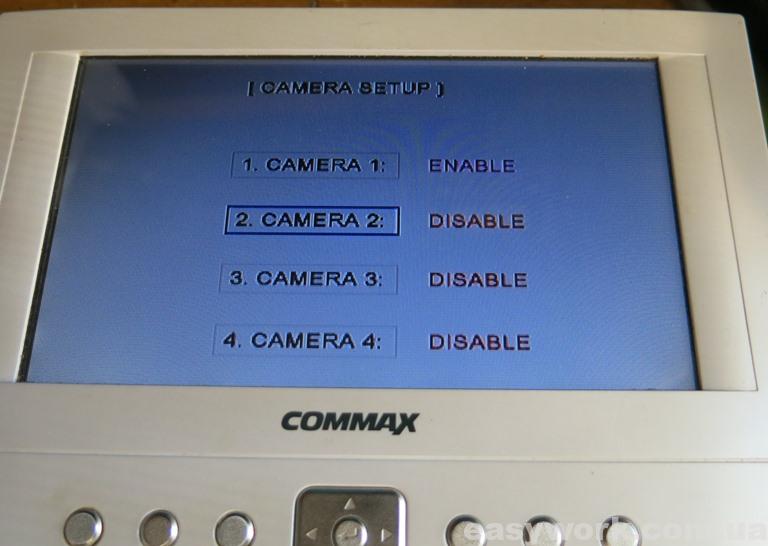 Настройки включенных видеокамер