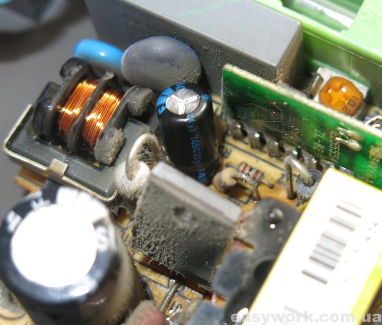 Замененный конденсатор в БП