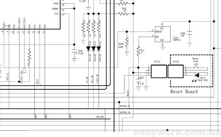 Принципиальная схема цепи RESET