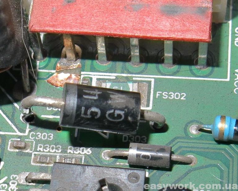 Сгоревший диод 1N5401