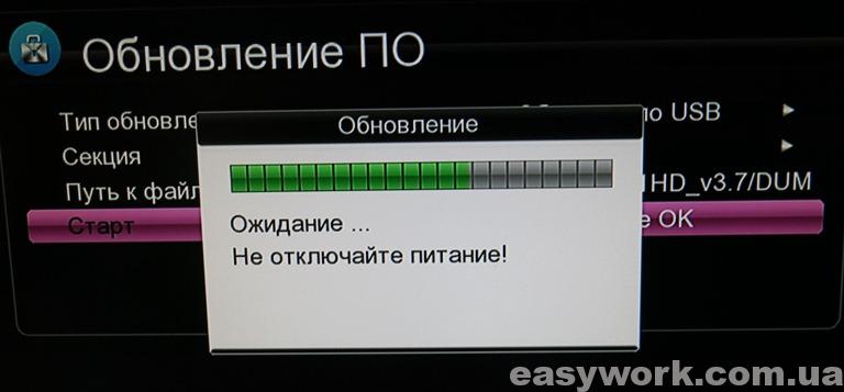 Процесс обновления по USB