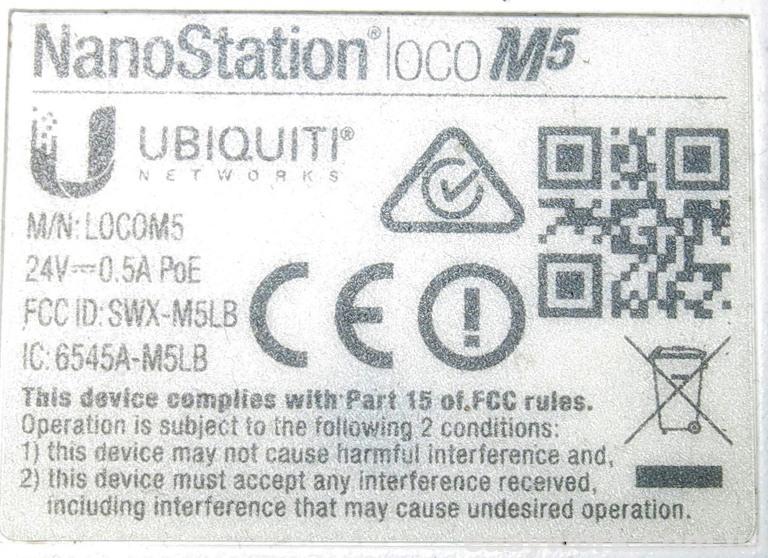 Наклейка точки доступа Ubiquiti Nanostation Loco M5