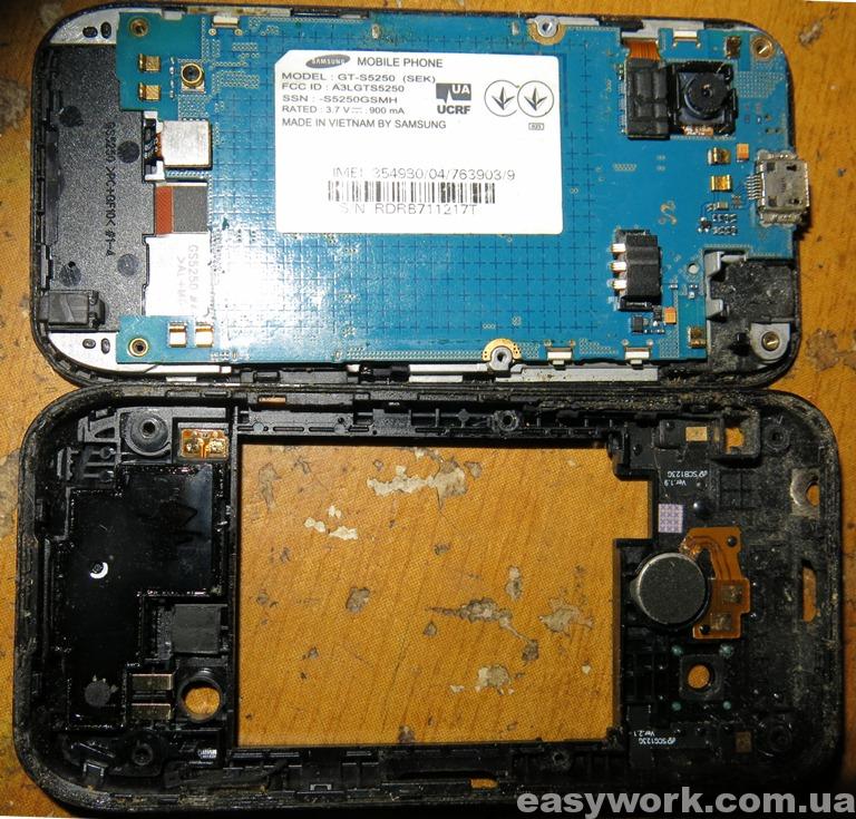 Разборка телефона Samsung GT-S5250