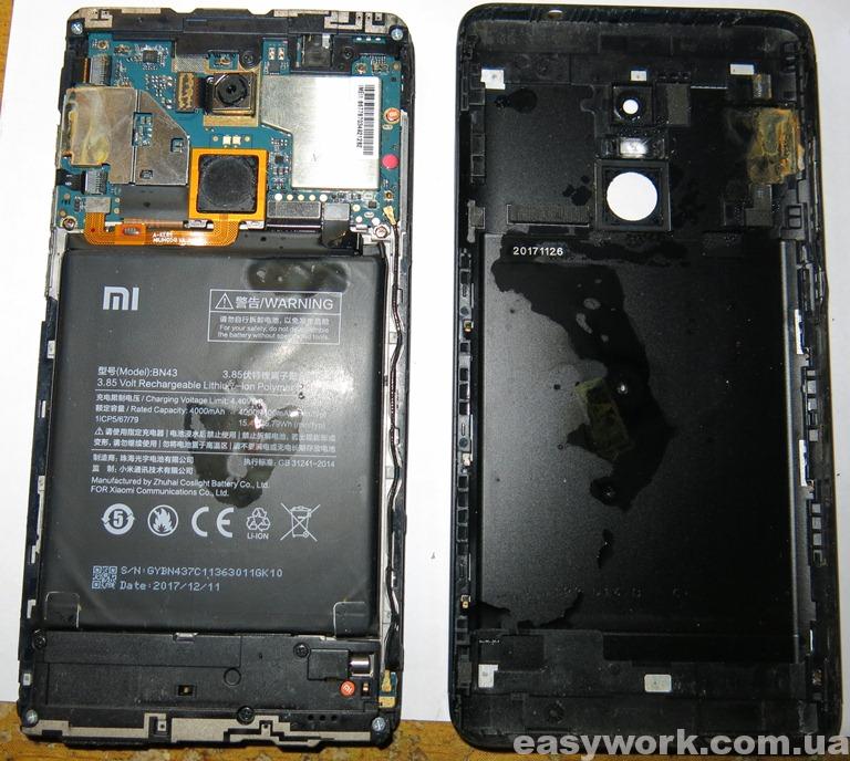 Разобранный Xiaomi Redmi Note 4X