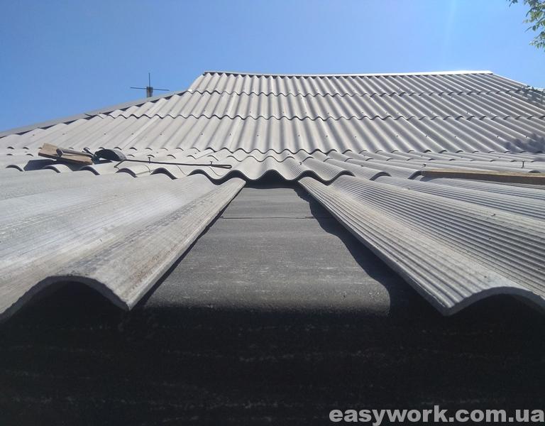 Середина крыши пристройки