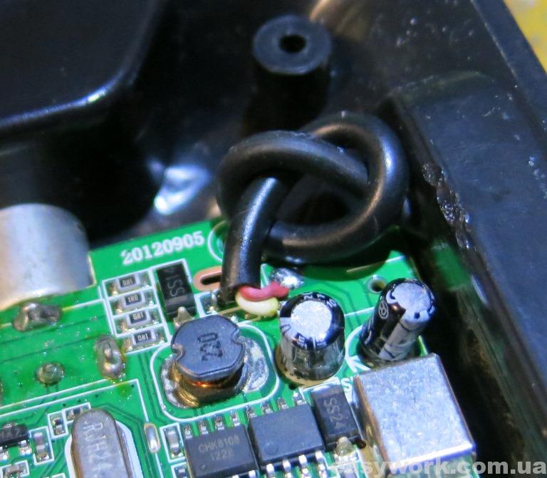 Прямая запайка шнура питания к устройству