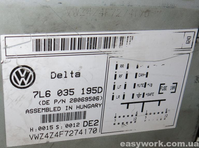 Маркировка и распиновка магнитолы