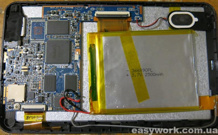 Внутреннее устройство планшета JEKA JK702