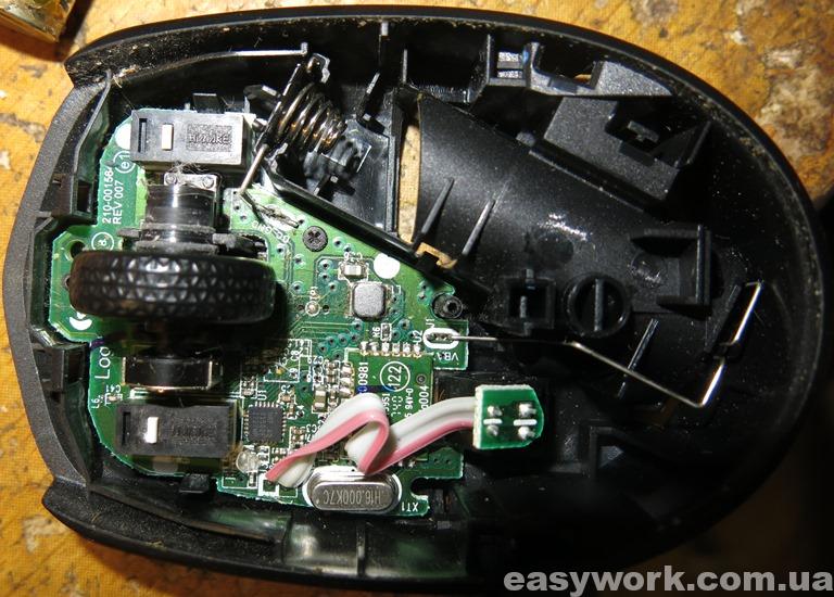 Внутреннее устройство мышки Logitech M171