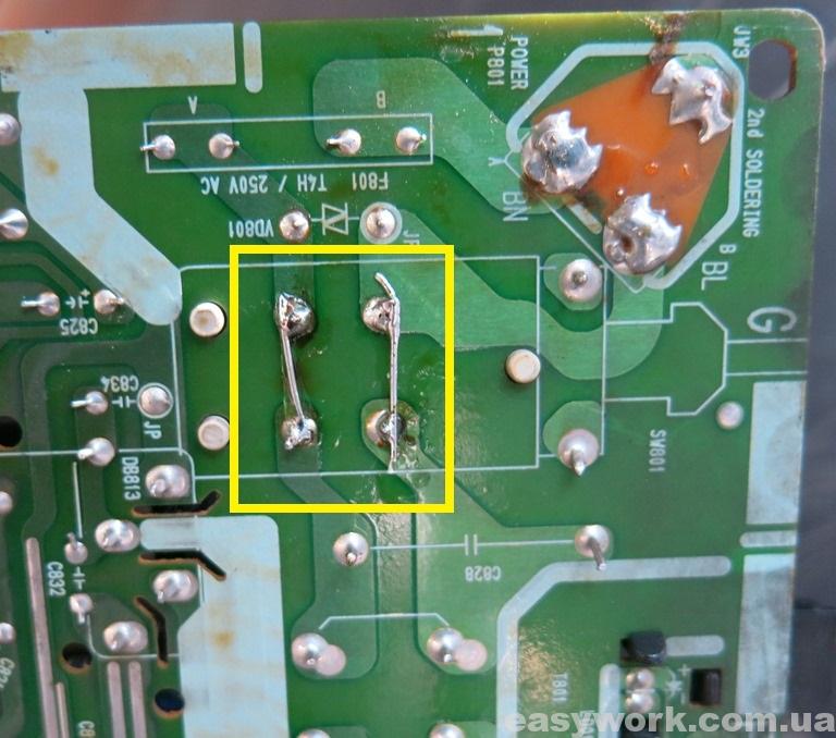 Шунтирование кнопки включения телевизора