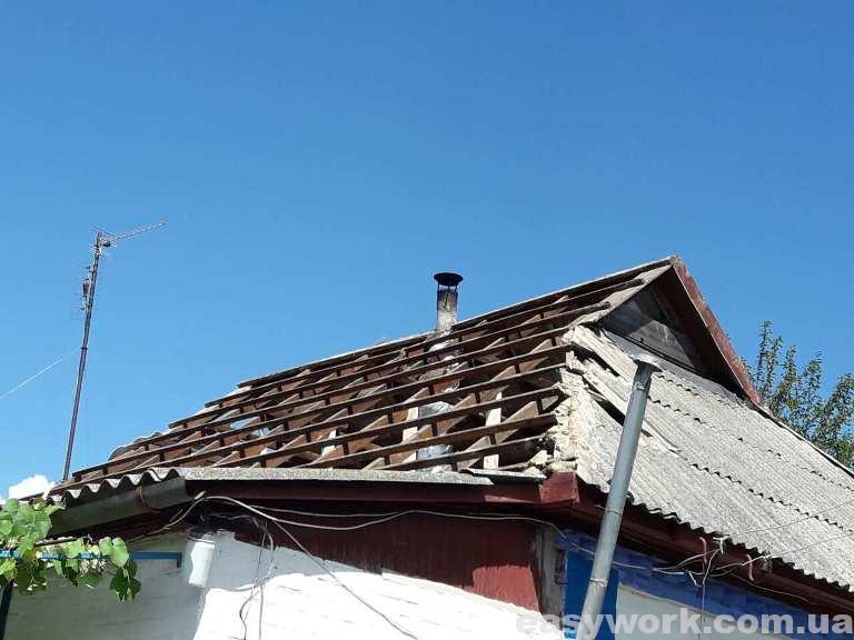 Демонтаж шиферной крыши (фото 1)