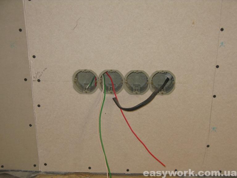 Установка розеток в гипсокартон (детская комната)