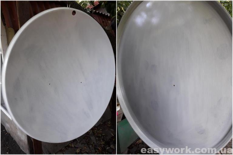 Спутниковая тарелка после покраски (1 слой)
