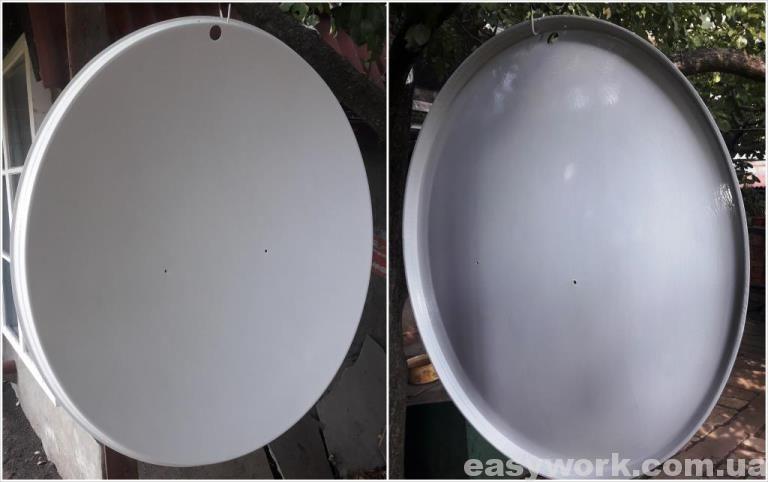 Спутниковая тарелка после покраски (2 слой)