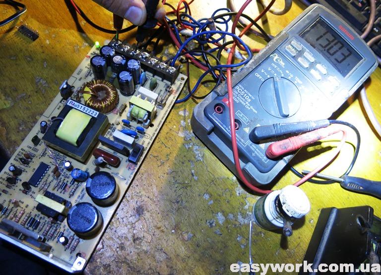 Выходное напряжение БП в норме