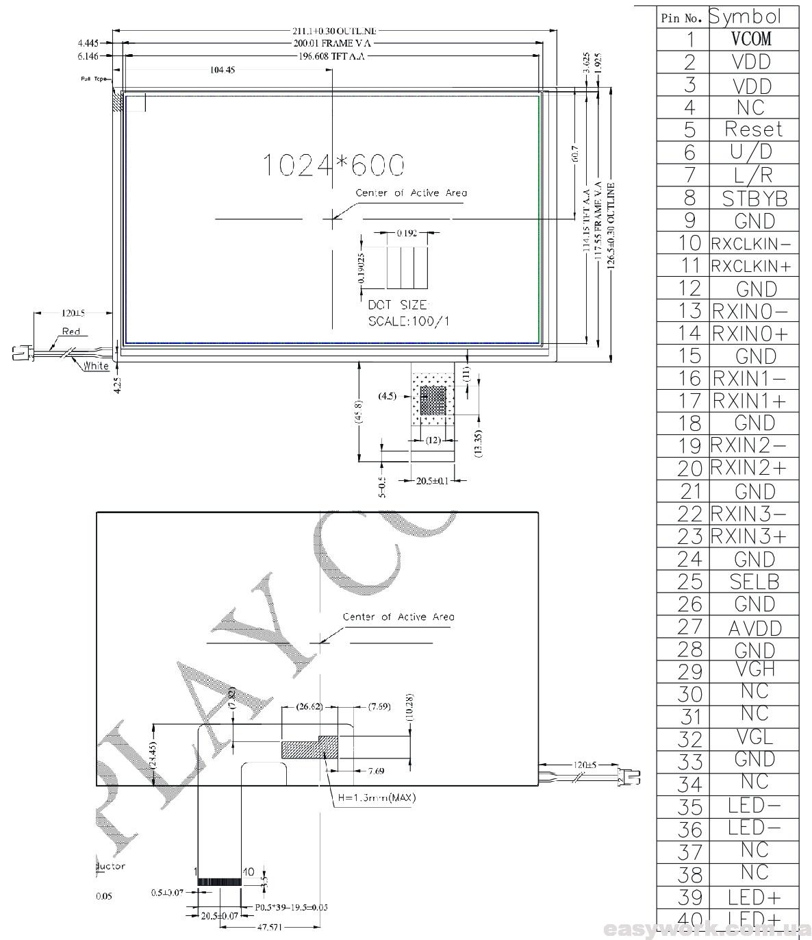 Распиновка дисплея магнитолы PIONEER YT9218